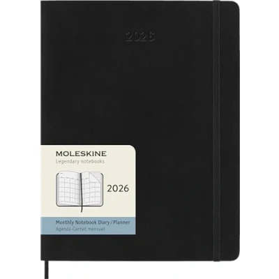 Imagen de Moleskine Planificador Mensual, Agenda Mensual 2026 12 Meses, Con Tapa Blanda y Cierre Elástico, Formato XL 19x25, Color Negro