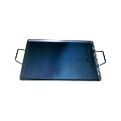 Imagen de Plancha asar acero 4 mm con 2 asas de metal 40 x 33