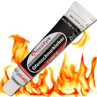 Imagen de Danskfyre pegamento ignífugo para chimenea ladrillo refractario y junta de mortero resistente al calor hasta 1000 grados cable horno Fermit HT 1100