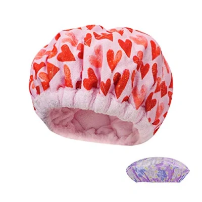 Imagen de Locisne gorro térmico bricolaje con acondicionamiento profundo linaza,gorro acondicionador cabello para microondas Terapia calor vaporizar cabello,herramientas peinado spa,rosa