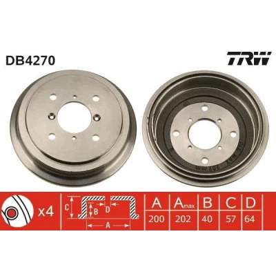 Imagen de TRW DB4270 Tambor de Freno
