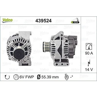 Imagen de VALEO 439524 Alternador 14V 90A OPEL: Astra H Hatchback, GTC, Corsa C FIAT: Grande Punto Fiorino III Furgón / Familiar