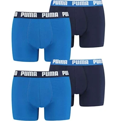 Imagen de Puma Calzoncillos tipo bóxer para hombre, paquete de 4, 420 True Blue, XL