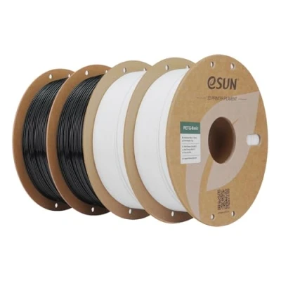 Imagen de eSUN PETG Filamento 1.75mm, de Alta Dureza, 1KG por Carrete, 4 Carretes para Impresoras 3D,Negro+Blanco