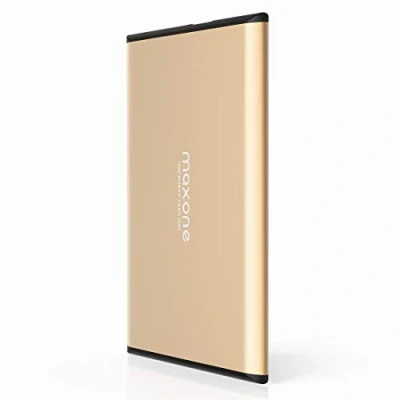 Imagen de Disco Duro Externo Portátil 160GB 2.5&quot; USB 3.0 Ultrafino Diseño Metálico HDD para Mac, PC, Laptop, Ordenador, Smart TV, Chromebook Gold