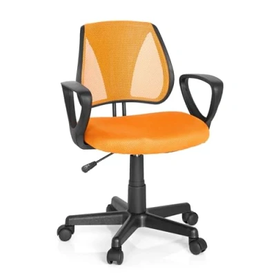Imagen de hjh OFFICE 725107 Silla de Escritorio para niños KIDDY CD Malla Naranja, Respaldo Altura Regulable, giratoria Infantil
