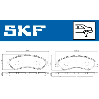Imagen de SKF VKBP 90221 Juego de pastillas freno no preparado para indicador desgaste AUDI: A4 B7 Berlina, A6 C6 Avant