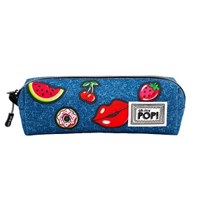 Imagen de Oh My Pop! Patches Estuche Portatodo Cuadrado HS, Azul Oscuro, 21 x 7 cm