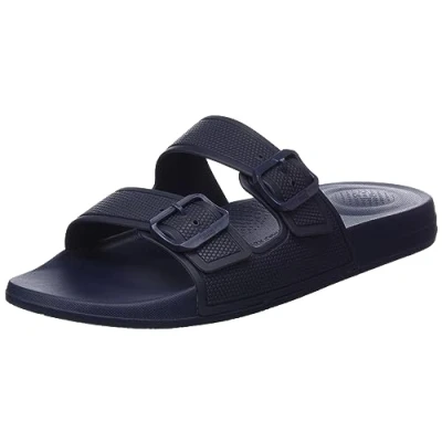 Imagen de Fitflop Iqushion Two Bar Adjustable Slide, Sandalias deslizantes Hombre, Azul Marino, 43 EU