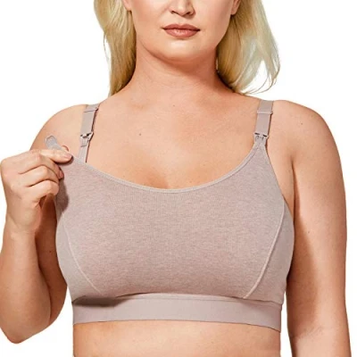 Imagen de Gratlin Sujetador De Lactancia y Premamá Sin Aros Algodón para Mujer Cameo Grey 4XL