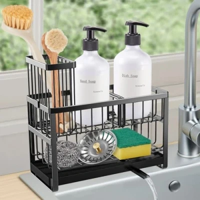 Imagen de Sinnsally organizador de fregadero cocina, soporte esponja, lavavajillas, utensilios