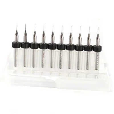 Imagen de FTVOGUE 10 piezas de carburo Micro Brocas Herramienta agujero perforación precisión para PCB placa circuito impreso(0,3 mm)