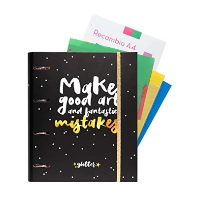 Imagen de Grupo Erik Editores Glitter Stars Carpeblock con 4 anillas, 32 x 27.5 cm
