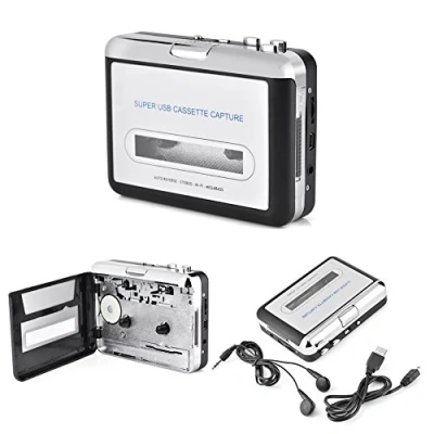 Imagen de Reproductor de Cassette MP3 Convertidor Retro Walkman Auto Reverse Audio Portátil CD Capturar música con Auriculares