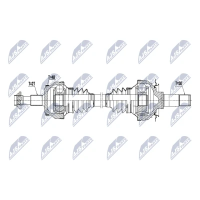Imagen de NTY NPW ME 199 Árbol de Transmisión Eje trasero izquierda, trasero, derecha 799mm automática