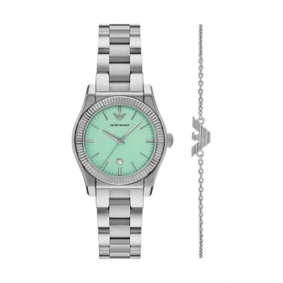Imagen de Emporio Armani Reloj Analógico para Mujer de Cuarzo con Correa en Acero Inoxidable AR80074SET
