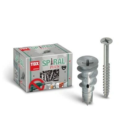 Imagen de TOX Taco para cartón yeso Spiral Plus 37 4 + tornillo, 50 piezas, 068101041