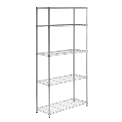 Imagen de Honey Can Do SHF 01443 Unidad de Estantería Ajustable con 5 Niveles, Metal, Cromado, 19.05x36.83x95.25 cm
