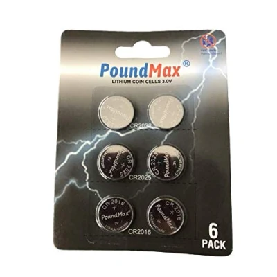 Imagen de 6 Pilas de botón Litio CR2032 CR2025 CR2016 3V PoundMax supermezcladas