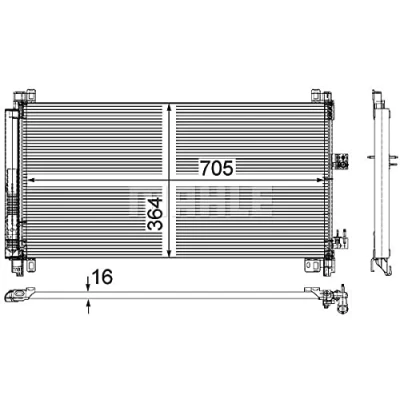 Imagen de MAHLE ORIGINAL AC 597 000P Condensador con secador 705 CITROËN: C5 3, III Familiar, C6 Berlina, PEUGEOT: 508 I SW