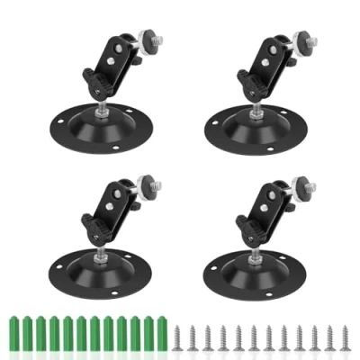 Imagen de 0XBIT Soporte Camara Vigilancia, 4 Piezas de Pared para Cámara, 360 Grados Ajustable Adecuado Uso Interior y Exterior, Paredes Techos