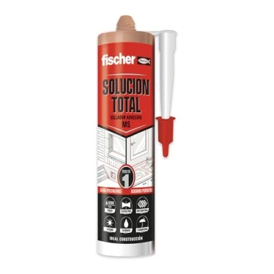 Imagen de fischer polímero silicona marron MS profesional. Sellador adhesivo antimoho para juntas bañera, ventanas, grietas. Pegamento fuerte. (290ml)
