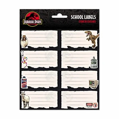 Imagen de Grupo Erik etiquetas adhesivas Jurassic Park Pegatinas libro nombres/Pack escolares Papeleria Producto con licencia oficial