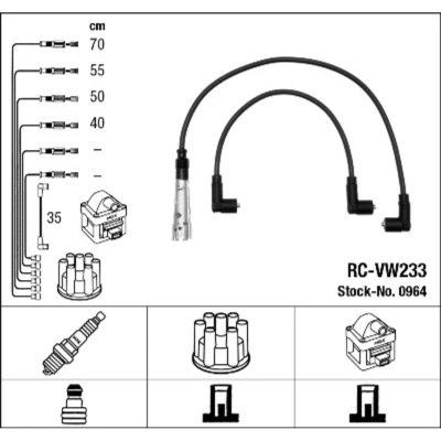 Imagen de NGK 0964 Juego de Cables Encendido 5 VOLKSWAGEN: Polo III Hatchback