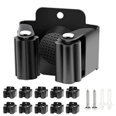 Imagen de Verdenu 10 Piezas Soporte Escobas Pared, Colgador Escoba, y Fregonas para Cocina, Hogar, Baño, Garaje, Jardín