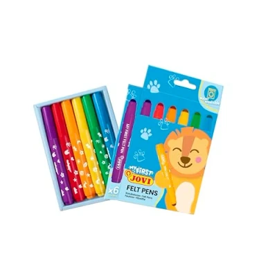 Imagen de Jovi MY FIRST 6 rotuladores super lavables para niños, punta gorda redondeada, Felt Pen colores surtidos (1206)