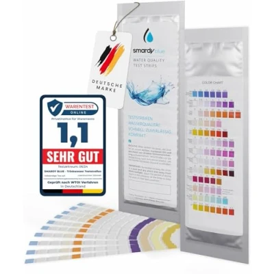 Imagen de SMARDY 13en1 Tiras de Prueba Agua Potable 10x Test Strips Piscina Análisis Calidad para del Grifo, Reactivas Dureza ph Cloro Plomo Nitrato