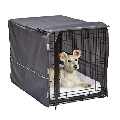 Imagen de New World Pet Products modelo BCVR 30GY funda para jaula de perro, privacidad jaulas MidWest, apta lavadora y secadora, diseño en color gris claro