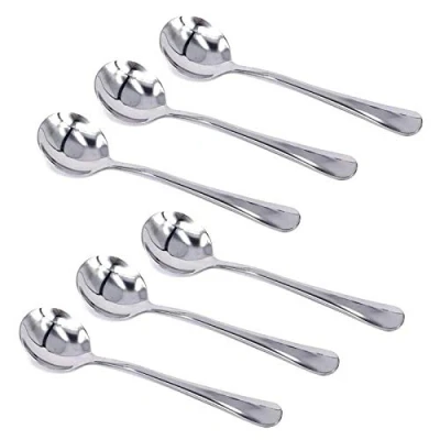 Imagen de HornTide Cuchara de Sopa 6 Piezas cucharón Acero Inoxidable Espejo Pulido 6,5 Pulgadas 16,6 cm
