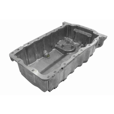 Imagen de VAICO V10 0448 Cárter de aceite con tornillo purga sin taladro para sensor nivel Aluminio Original calidad