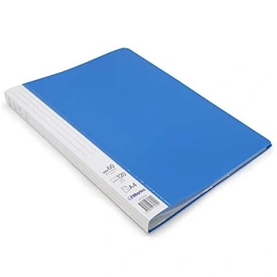 Imagen de Waytex 931335B Protector de documentos, A4, 120 hojas, polipropileno opaco premium, identificable, 60 bolsillos transparentes, color azul