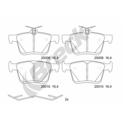 Imagen de BRECK 25008 00 704 Juego de pastillas freno no preparado para indicador desgaste SEAT: Leon III Hatchback, ST, SC