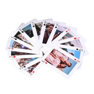 Imagen de LongGenius cartas de juego personalizadas, personalizadas con foto o texto, baraja personalizada temática para escribir, póquer personalizables mascotas,