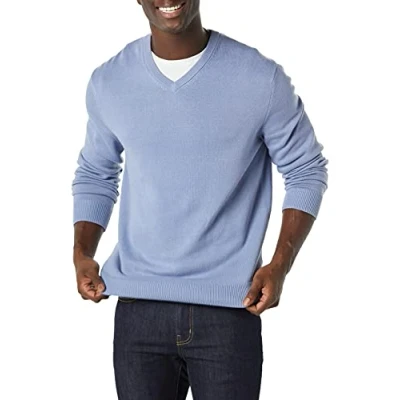 Imagen de Amazon Essentials Jersey de Cuello Pico (Disponible en Tallas Grandes) Hombre, Azul Claro, XXL