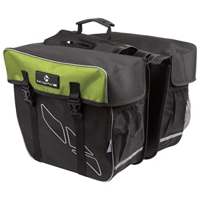Imagen de M Wave, Bolsa Doble Bicicleta Amsterdam Double, Adultos Unisex, Negro/Verde