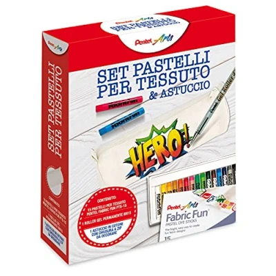 Imagen de Pentel pts Kit de ceras para tela y funda algodón