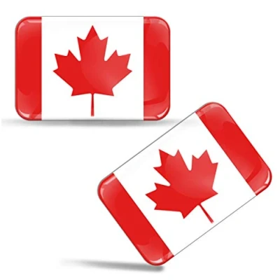 Imagen de Biomar Labs® 2 pcs 3D Gel Pegatinas Bandera Nacional de Canadá Silicona Adhesivo Autos Coches Motos Ciclomotores Bicicletas Ordenador Portátil F 40