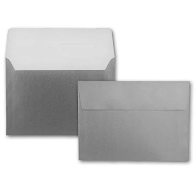 Imagen de Karten und Co. Sobres (50 unidades, B6, 12,5 x 17,6 cm, cierre autoadhesivo, 90 g/m²), color plateado