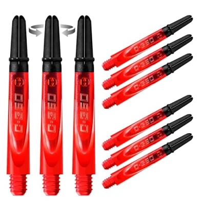 Imagen de Harrows Darts Juego de 3 tallos carbono 360 para dardos 9 ejes en total, mediano, midi y corto (rojo, corto)