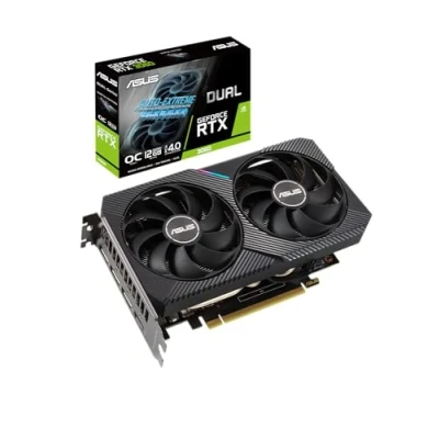 Imagen de ASUS Dual NVIDIA GeForce RTX 3060 V2 OC Edition Tarjeta gráfica Gaming (PCIe 4.0, 12 GB GDDR6, HDMI 2.1, DisplayPort 1.4a, diseño de 2 Ranuras, Ventiladores Axial Tech, Blanco