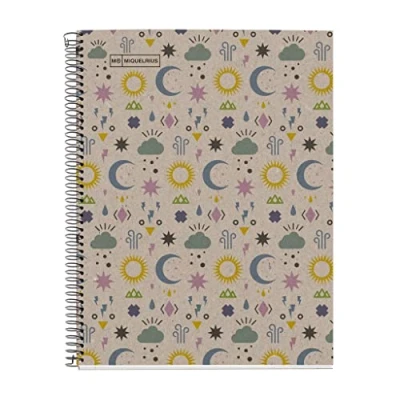 Imagen de Miquelrius Cuaderno A4, Cuadrícula 5 mm, Papel reciclado de 80 g/m², Hojas un color, reciclado, Espiral, cuadriculado, Eco Mystic