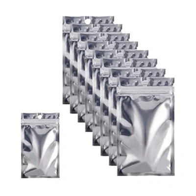 Imagen de Bolsas con Cierre de Papel Aluminio, 100 Piezas Aluminio,Bolsas Empaque Alimentos/Bocadillos Aluminio,Almacenamiento Alimentos (16 x 24 cm)