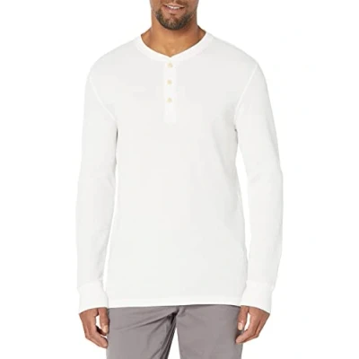 Imagen de Amazon Essentials Camiseta Henley de Panal Abeja Manga Larga con Ajuste Normal Hombre, Blanco, XS