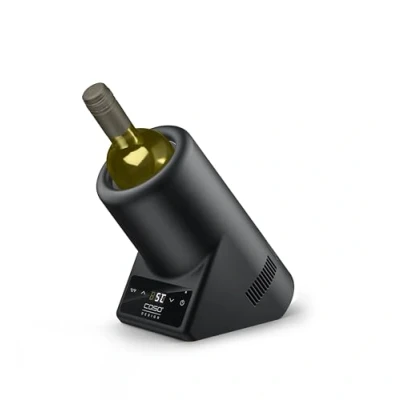 Imagen de CASO VinoCase Enfriador para botella de vino, champán, etc., temperatura 5 18 C, botellas hasta 9 cm diámetro, funcionamiento silencioso, negro
