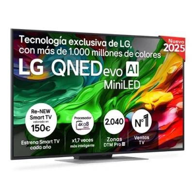 Imagen de TV QNED 55&quot; LG 55QNED87A6B, UHD 4K, Procesador Inteligente α8 AI Processor 4K Gen2, Smart TV, DVB T2 (H.265), Ashed Blue