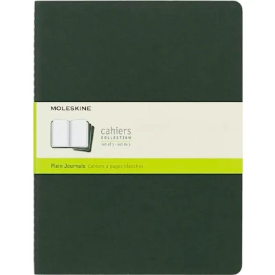 Imagen de Moleskine Cahier Journal Cuaderno de Notas, Set 3 Cuadernos con Páginas , Tapa Cartón y Cosido Algodón Visible, Color Verde Mirto